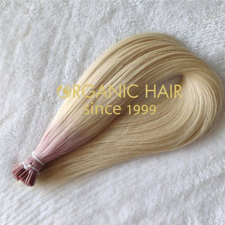High quality I tip hair extensions ombre color and full cuticle  C106